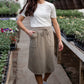 Front Pocket Midi Drawstring Skirt Skirts Tea N Rose Olive / S