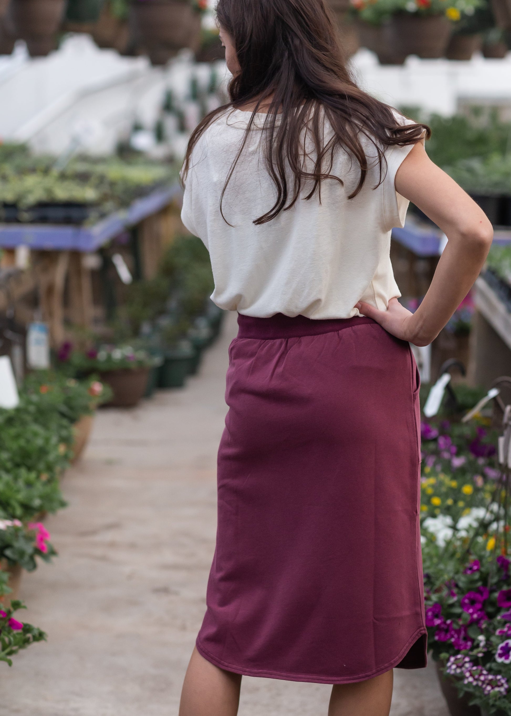 Front Pocket Midi Drawstring Skirt Skirts Tea N Rose