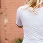 Modest women's affordable ruffle half sleeve top in plum or white
