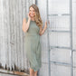 Front Twist Sleeveless Midi Dress Dresses