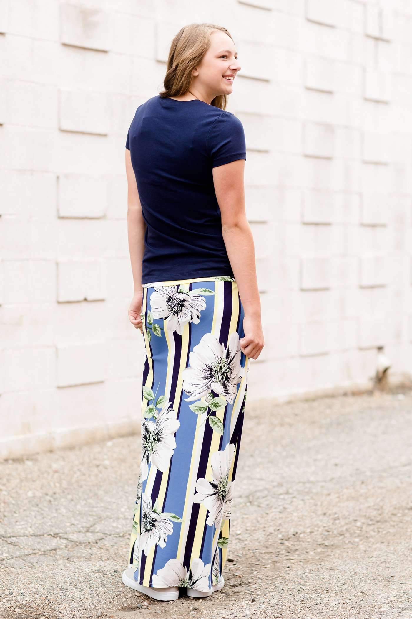 Gardenia Stripe Maxi Skirt - FINAL SALE Skirts Denim / XS