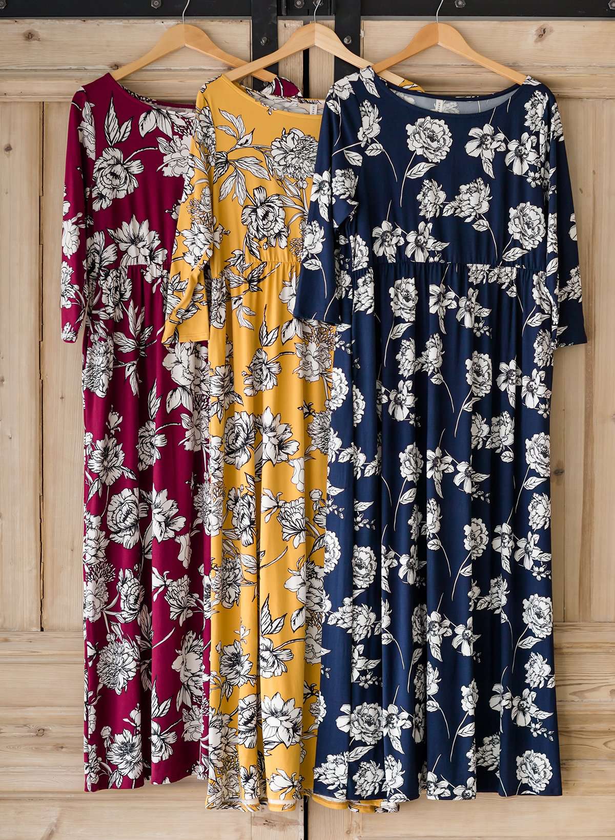 Gardenstate Floral Maxi Dress Dresses Mustard / 1XL