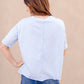 Garment Washed Short Sleeve V Neck Tee Tops