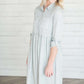 Gathered Chambray Shirt Dress Dresses