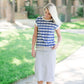 Geo Blue and Navy Crew - FINAL SALE Tops