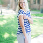 Geo Blue and Navy Crew - FINAL SALE Tops