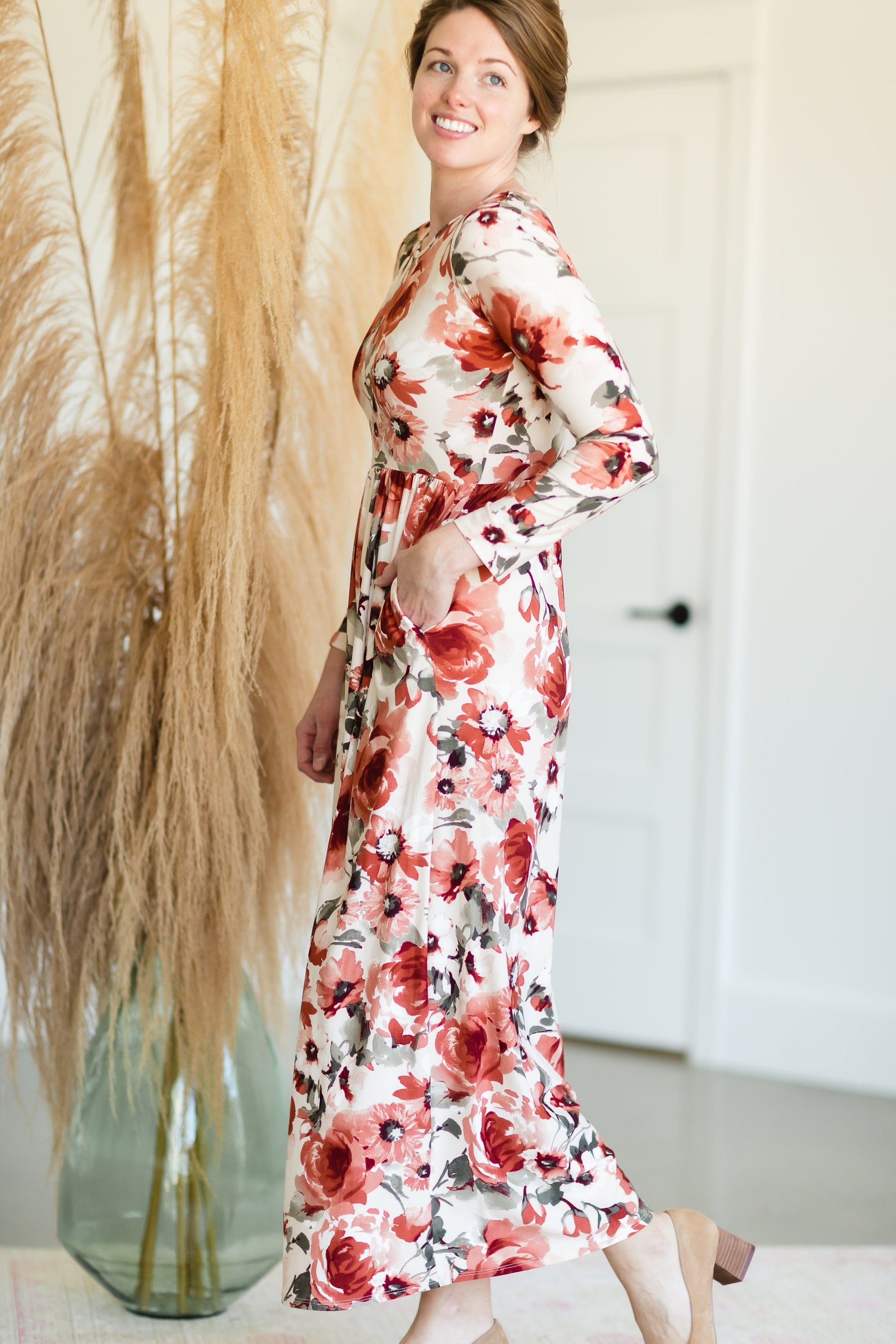Georgia Long Sleeve Floral Maxi Dress - FINAL SALE Dresses