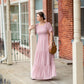 Gia Swiss Dot Smocked Maxi Dress Dresses Dongguan Haohoo Clothing