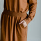Ginger Smocked Waist Long Sleeve Midi Dress Dresses Inherit- SOP