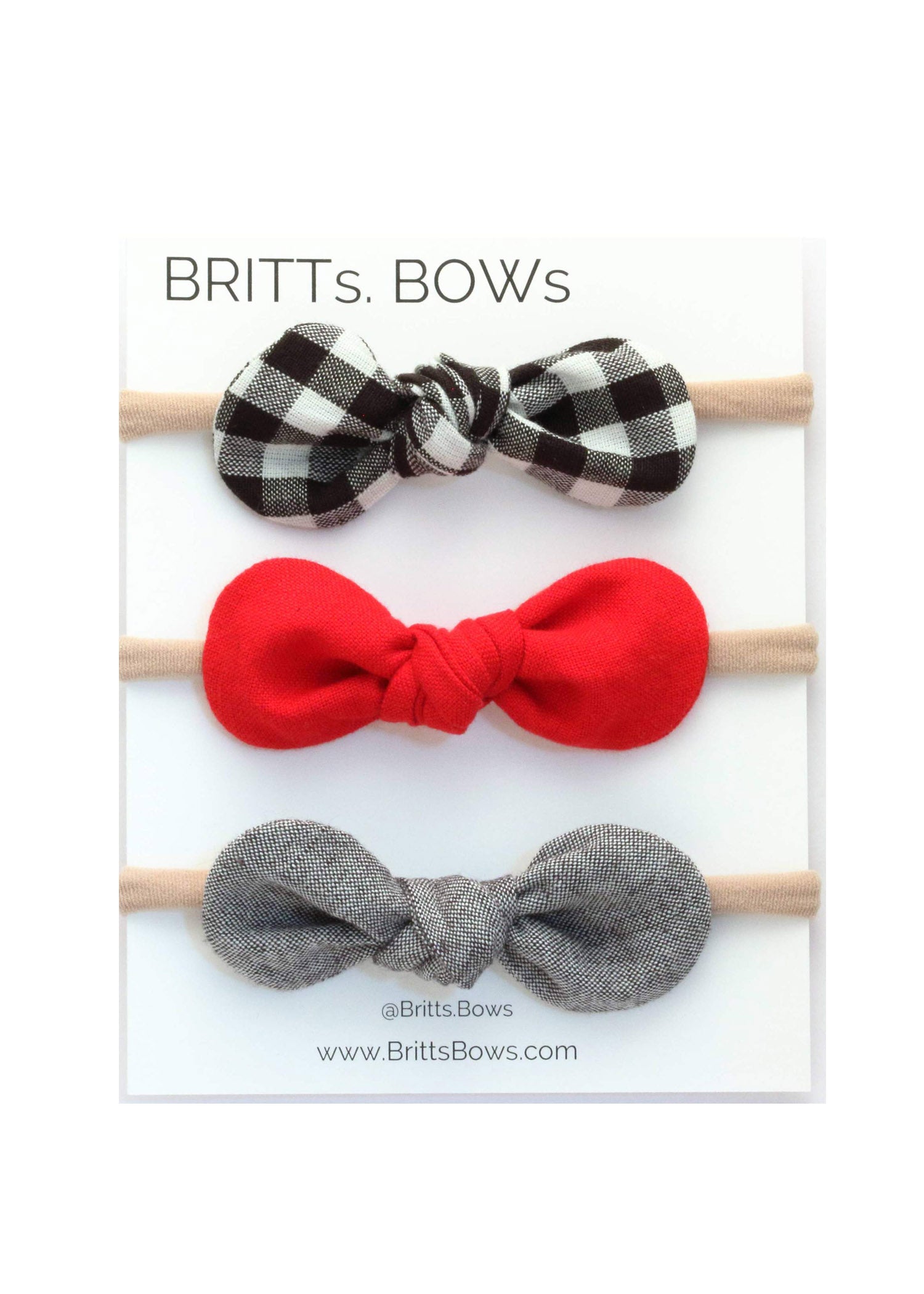 Gingham Headband - Set of 3 - FINAL SALE Accessories