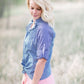 Gingham Surplice Back Top - FINAL SALE Tops