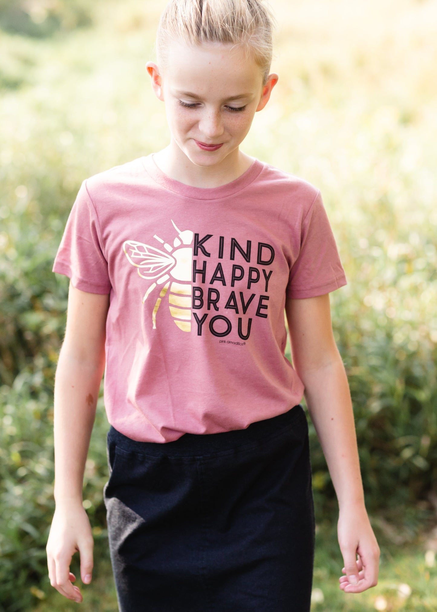 Girls Bee Kind Mauve Vintage Graphic Tee - FINAL SALE Shirt