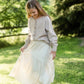 Girls Beige Asymmetric Seam Midi Skirt Girls Hayden Los Angeles