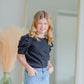 Girls Black Puff Sleeve Top Girls