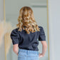 Girls Black Puff Sleeve Top Girls