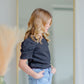 Girls Black Puff Sleeve Top Girls