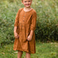 Girls Brown Button Front Midi Dress Dresses