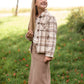 Girls Brushed Plaid Wide Sleeve Patch Pocket Shacket Girls Hayden Los Angeles