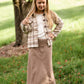 Girls Brushed Plaid Wide Sleeve Patch Pocket Shacket Girls Hayden Los Angeles