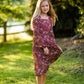 Girls Burgandy Square Neck Puff Sleeve Belted Dress Girls Hayden Los Angeles