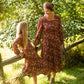 Girls Burgandy Square Neck Puff Sleeve Belted Dress Girls Hayden Los Angeles