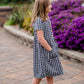Girls Button Front Gingham Midi Dress Girls Woodmouse & Thistle