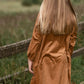Girls Camel Gathered Puff Shoulder Suede Midi Dress Girls Hayden Los Angeles