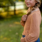 Girls Camel Square Neck Smocked Cuff Knit Top Girls Hayden Los Angeles