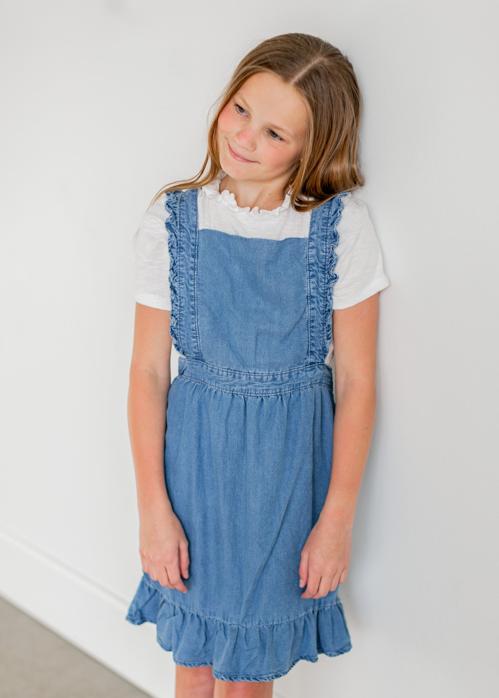 Girls Chambray Overall Jumper Dress - FINAL SALE – Inherit Co.