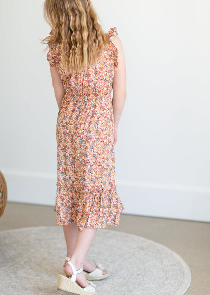 Girls Coral Floral Tank Maxi Dress - FINAL SALE Girls