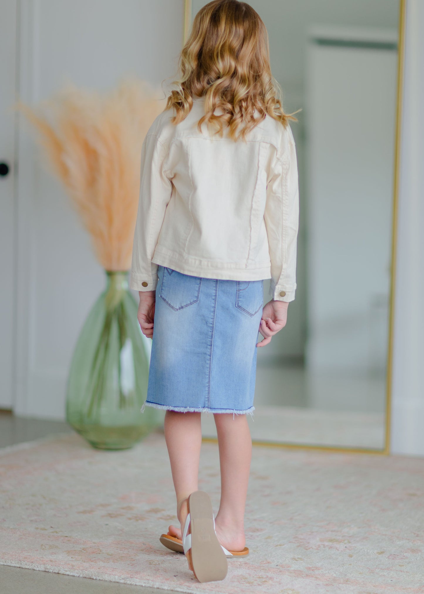 Girls Cream Button Up Jacket Girls Hayden