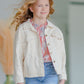 Girls Cream Button Up Jacket Girls Hayden