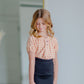 Girls Gingham Peach Blouse Girls Hayden