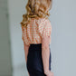 Girls Gingham Peach Blouse Girls Hayden
