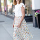 Girls Ivory Bright Floral Midi Skirt Skirts