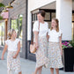 Girls Ivory Bright Floral Midi Skirt Skirts