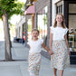 Girls Ivory Bright Floral Midi Skirt Skirts