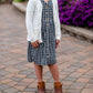 Girls Ivory V-Neck Button Front Pocket Long Cardigan Girls Woodmouse & Thistle