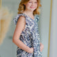 Girls Leaf Print Ruffle Sleeve Dress - FINAL SALE Girls