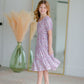 Girls Lilac Button Up Ruffle Sleeve Tiered Dress Girls Hayden