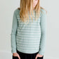 Mint baseball striped top that is also mommy and me style