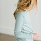 Mint baseball striped top that is also mommy and me style