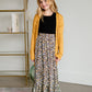 Girls Mustard Ribbed V-Neck Button Front Pocket Long Cardigan - FINAL SALE Girls Woodmouse & Thistle