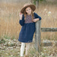 Girls Navy Embroidered Top Flower Dress Girls