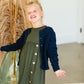 Girls Navy Knitted Cardigan - FINAL SALE Tops