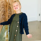 Girls Navy Knitted Cardigan - FINAL SALE Tops