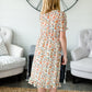 Girls Off White Floral Mock Neck Midi Dress Girls