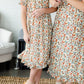 Girls Off White Floral Mock Neck Midi Dress Girls