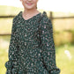 Girls Olive Ruffle Shoulder Floral Midi Dress Dresses Hayden