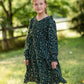 Girls Olive Ruffle Shoulder Floral Midi Dress Dresses Hayden